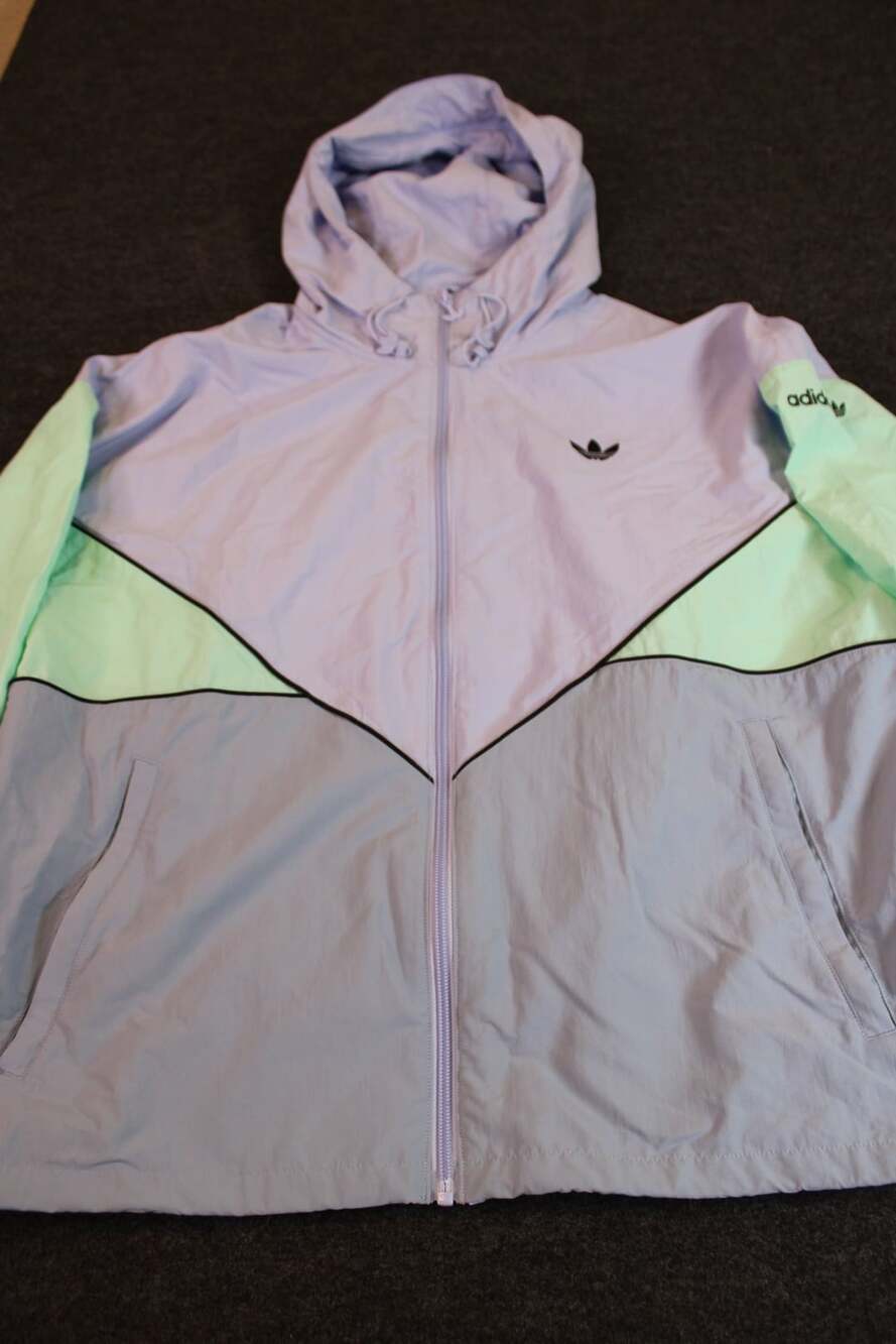 Adidas Originals Adicolor Windbreaker Jacket Ambient Sky Easy Green